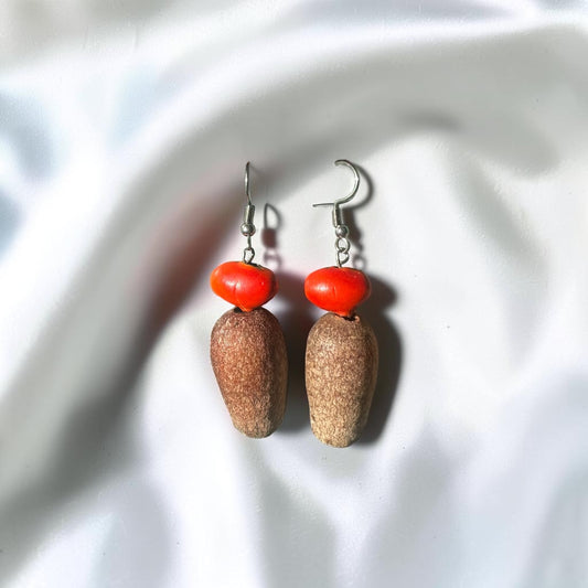 Natural Gumnut + Ininti Seed Earrings